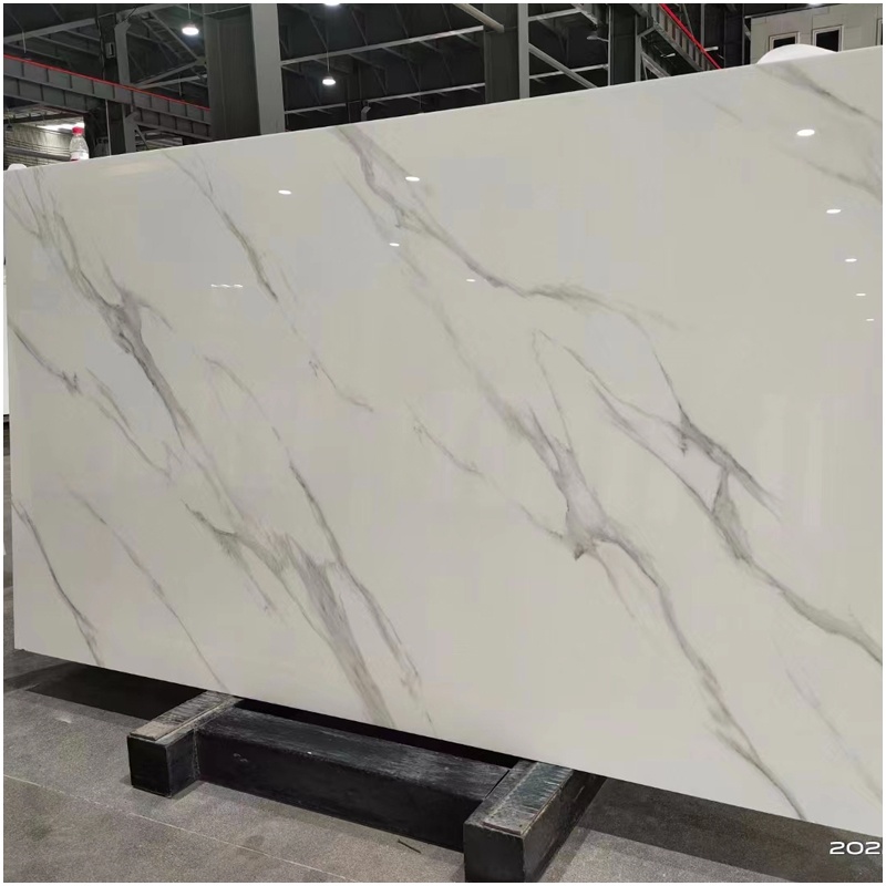 Calacatta White Crystallized Glass Slabs